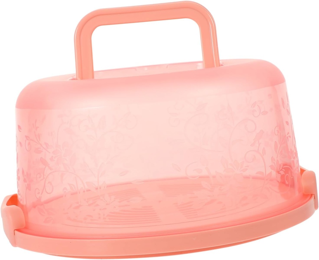 Portable Pink Cake Carrier Box Household Cake Storage Case for Birthday Parties Reusable Baking Tool for Home and Bakery Use
