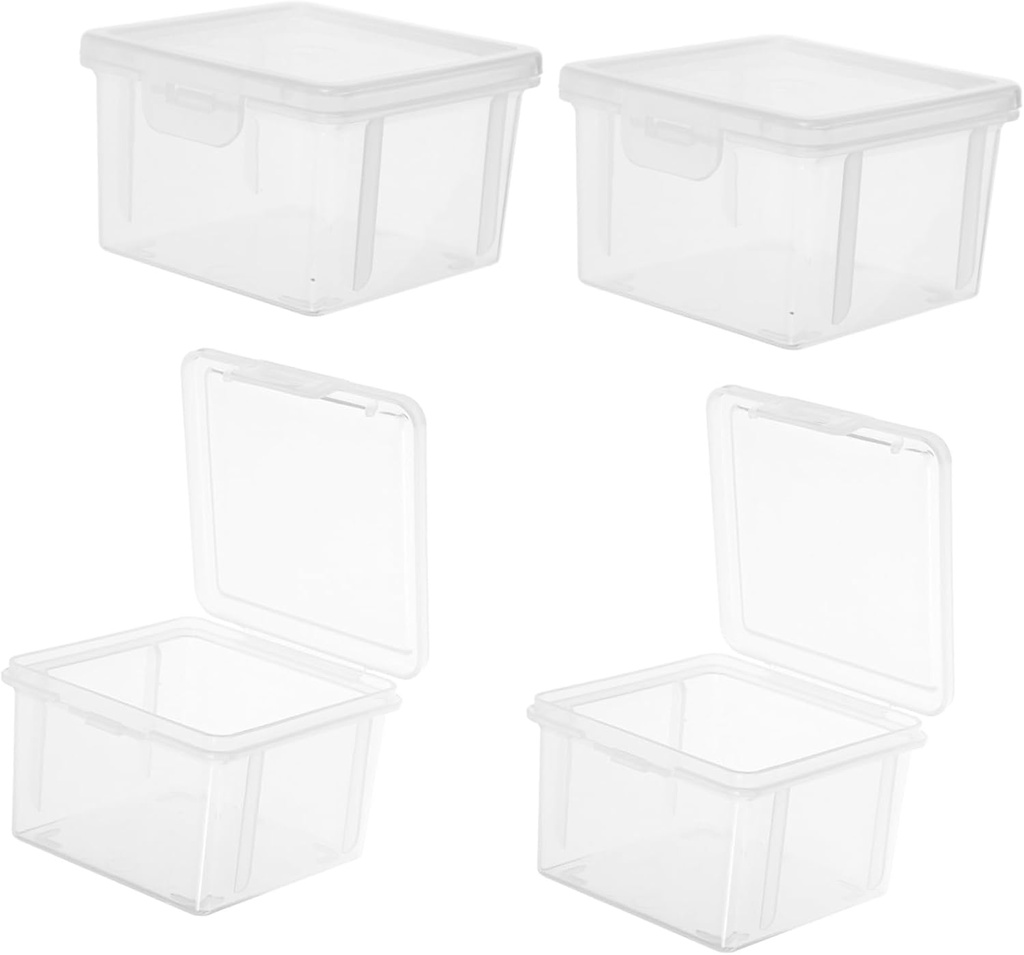 4Pcs Airtight Bread Storage Containers Plastic Box for Kitchen Versatile Bread Keeper for Spices and Condiments Freshness Lock for Refrigerator and Counter