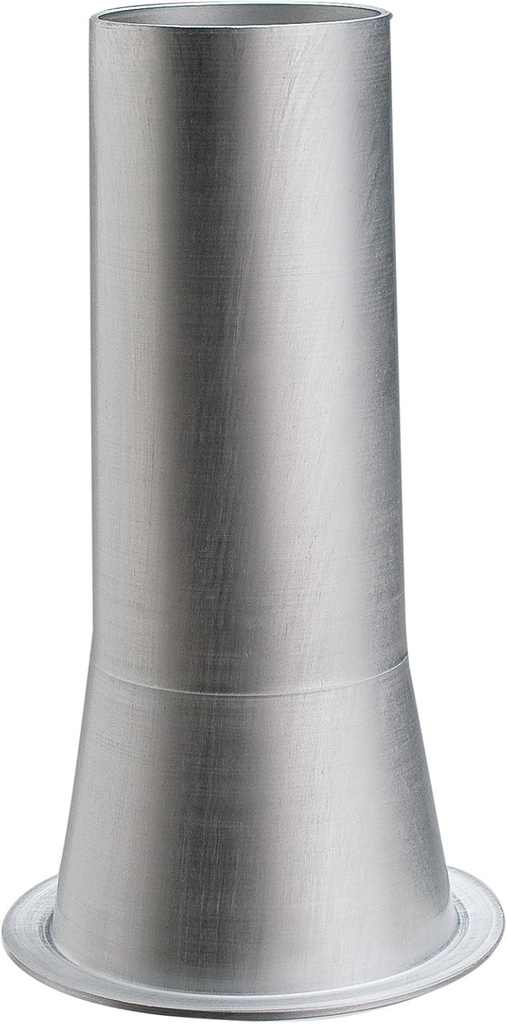 #22 size x 2" Meat Grinder tube horn funnel for filling meat bags Stainless Steel. 3 3/8" base diameter. Fits meat grinders with 3 1/4" round discs