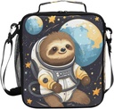 Astronauts Sloth Lunch Box Bag Large for Boys Girls Kid Insulated Lunch Bags Food Container Reusable Lunchbox Leakproof Bento Bag Lunch Tote Bag for Women Men School Travel Daytrip