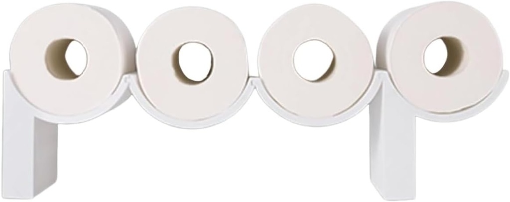 Poop Toilet Paper Holder Shelf, 3D Printed Storage Rack, Cute Space-Saving Funny Bathroom Whimsical Wall Decor, Toilets Paper Stand Organizer Fits 4 Mega Rolls(1 PC)