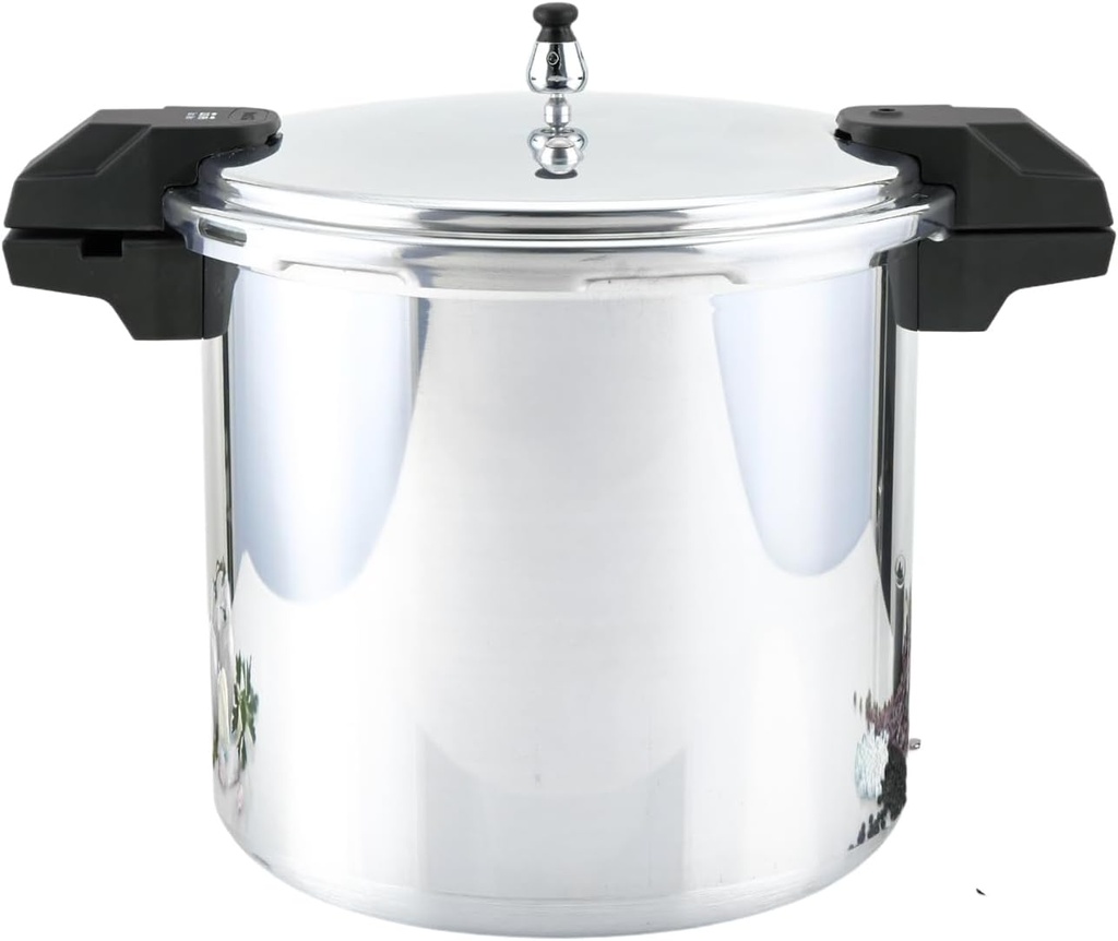 IMUSA USA A417-80808 22Qt Jumbo Stovetop Pressure Cooker with Regulator and Side Handles, Silver