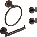 WINCASE Bronze Toilet Paper Holder, Towel Holder Oil Rubbed Towel Hooks, Bathroom Hand Towel Ring Toilet Paper Roll Holder Robe Hook Wall Mount, Farmhouse Stainless Steel Bathroom Accessories