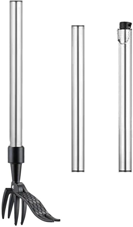 Weed Picker with Handle Stand Up Weed Puller Tool for Garden Adjustable Weeder Weed Removal with Non-Slip Metal Front Claws, Easy to Carry, No Squatting Needed