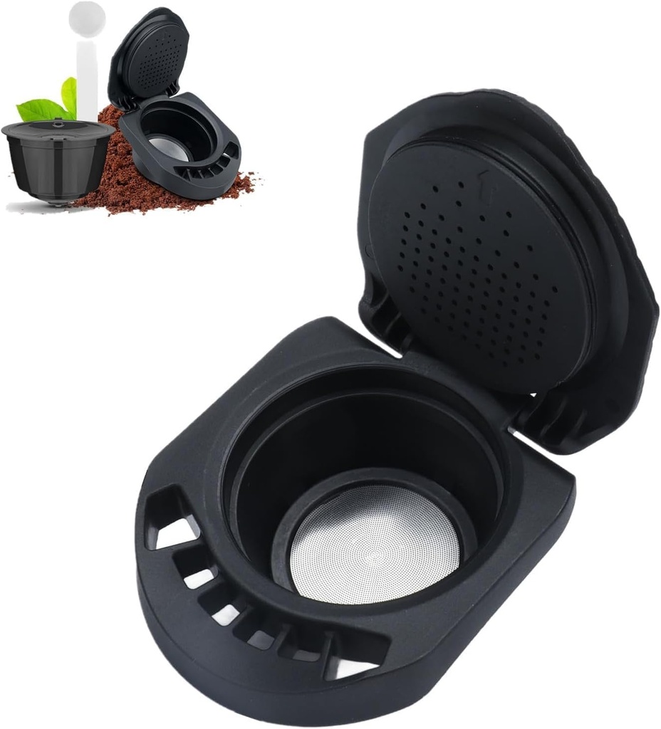 Coffee Capsule, Black Reusable Coffee Capsule Black Reusable Coffee Filter Cup Coffee Machine Accessory for