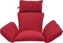 TFCFL Egg Chair Cushion, Thickened Hanging Basket Swing Cushion, Hanging Egg Chair Soft Swing Chair Cushion for Outdoor Patio Garden Furniture (Red)