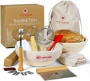 Bread Proofing Basket- 9-Inch Round Banneton Set Of 2- Sourdough Bread Baking Supplies complete tools- Dough Proofing Basket for Fermentation- With Linen Bread Bag + 16 Included Accessories For A Gift