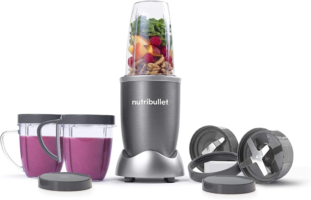 NutriBullet 12-Piece High-Speed Blender/Mixer System, Gray (600 Watts)