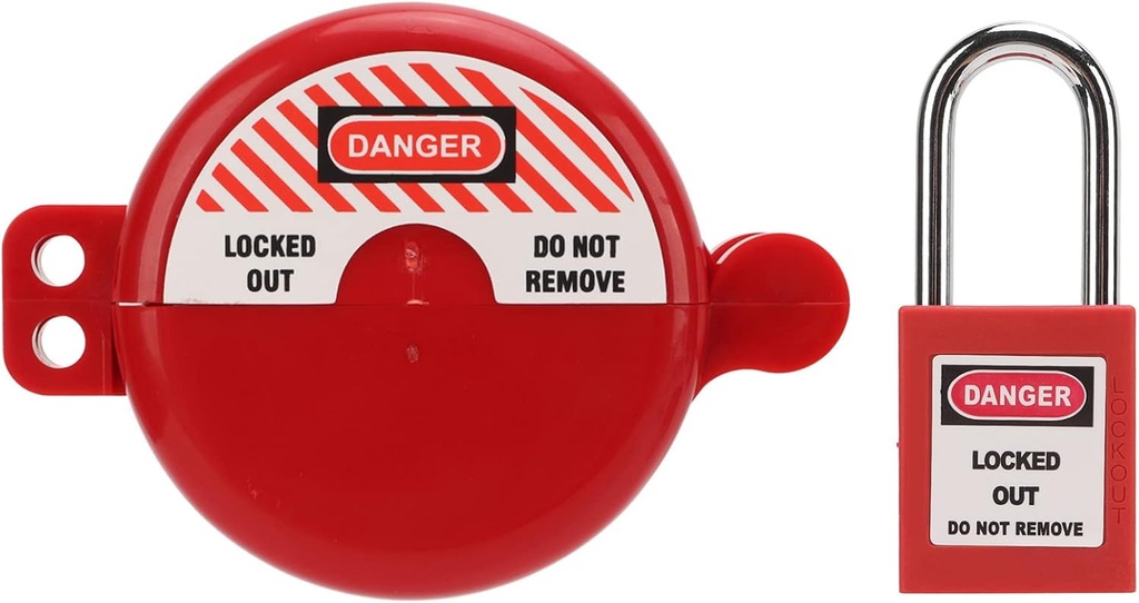 Valve Lockout and Safety Padlock Combination, 1.1-3.15 inch Lock Out Tag Out Door Knob Covers Valve Locks for Faucet Knob, Spigot and Various Gas Storage, ‑57°c - 177°C,