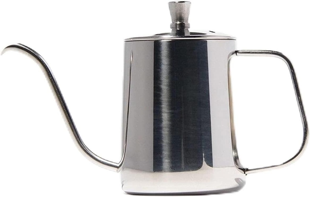 Stainless Steel Coffee Pot with Lid, Drip Gooseneck Spout, 350ML/600ML Capacity, Long Fine Mouth Hand-Pour Kettle, Perfect for Coffee, Tea, Moka, Espresso(350ml)