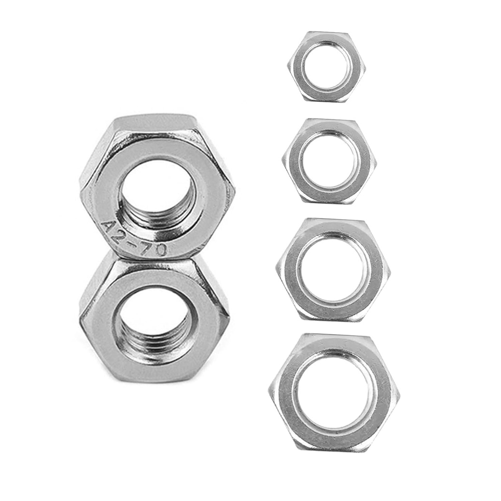 QISHENG 200 PCS M3-0.5 Stainless Steel Metric Hex Nuts,Stainless Steel 18-8 A2(304) Nut,Home Nut