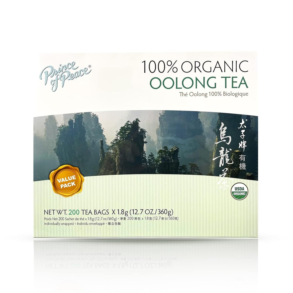 Prince of Peace 100% Organic Tea, BEST VALUE Family Size, 200 Tea Bags (Organic Oolong Tea)