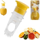2025 New Screw-Top Lemon Squeezer, Lemon Juicer Squeezer, Portable Plastic Lemon Squeezers, Lemon Mini Squeezer, Manual Juicer Hand, Compact Juice Extractor Citrus Press with Lid (Yellow)