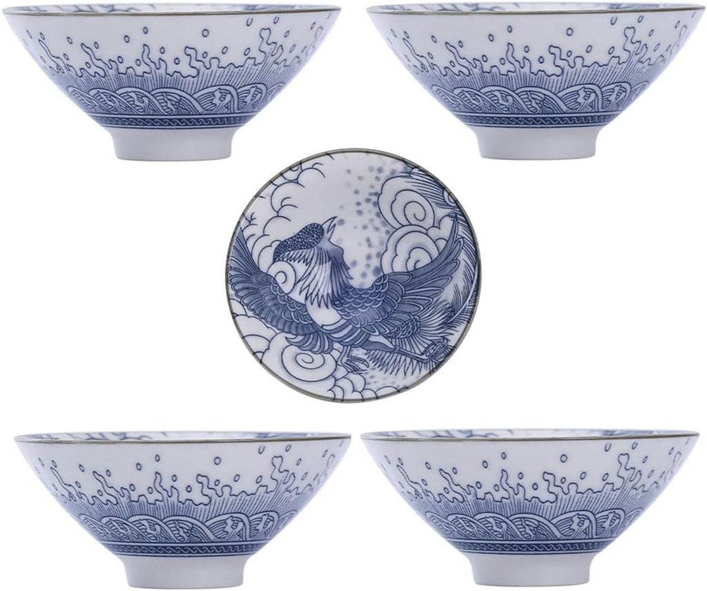 Porcelain Hat Cup 80ml Chinese Teacup kungfu Tea Set (Set of 4) (Phoenix)