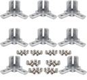 8Pcs 10 Series Aluminum Extrusion Profile Tri Bracket 3-Way End Corner Right Angle 1" x 1" 1 Inch Connector with Screws for 1010 Extruded Aluminium Esquina Profil