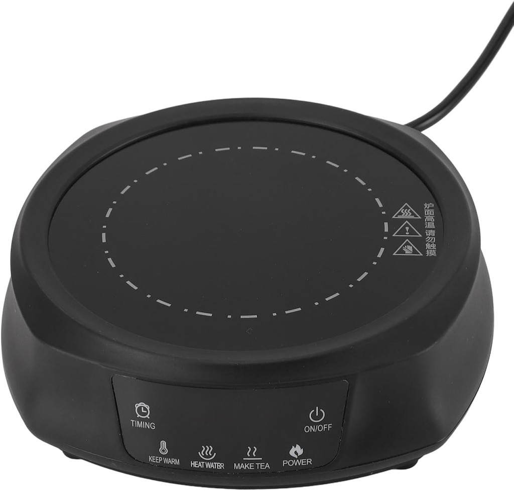 800W Mini Electric Stove, Firepower Regulation 800W Portable Electric Hot Plate Smart Menu Concentrated Energy Heating Touch for Boiling Water (Black)