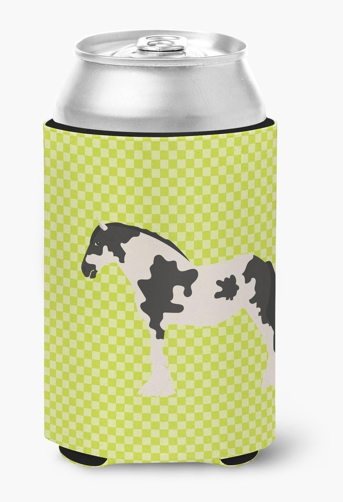 Caroline's Treasures BB7738CC Cyldesdale Horse Green Can or Bottle Hugger Cooler Washable Drink Sleeve Collapsible Beverage Insulated Holder, Can Hugger, Multicolor