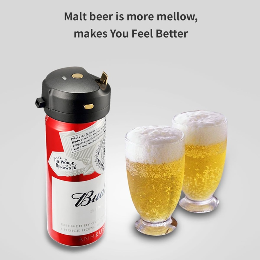 Can Beer Foam Maker - Awesome Compact Gift for Beer Lover, Mini Kegerator for Home, Ultra Fine Foam Enhance & Keep Beer Taste Longer. Awesome gifts for Thanksgiving & Christmas presents.