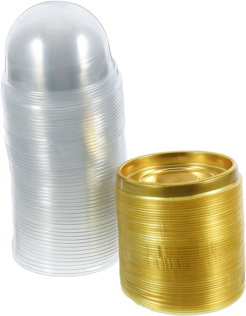50pcs Moon Cake Dome Boxes Cake Packaging Containers for Mini Cookies for Bakeries Dessert Shops Home Use