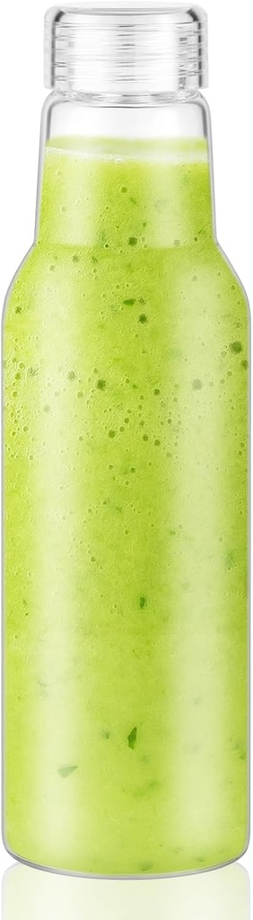 25 Oz Glass Bottles with Lids, Glass Juice Bottles, Smoothies, Water, Milks, Beverage Storage, Clear Glass Jars for Pickles, Food Storage (1 Pack)