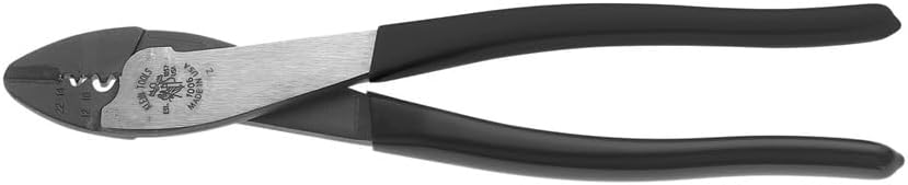 Klein Tools 1006 Cutting/Crimping Tool, Made in USA, Crimps 10 to 22 AWG Solderless Terminals and Connectors, with Wire Cutter in Tapered Nose