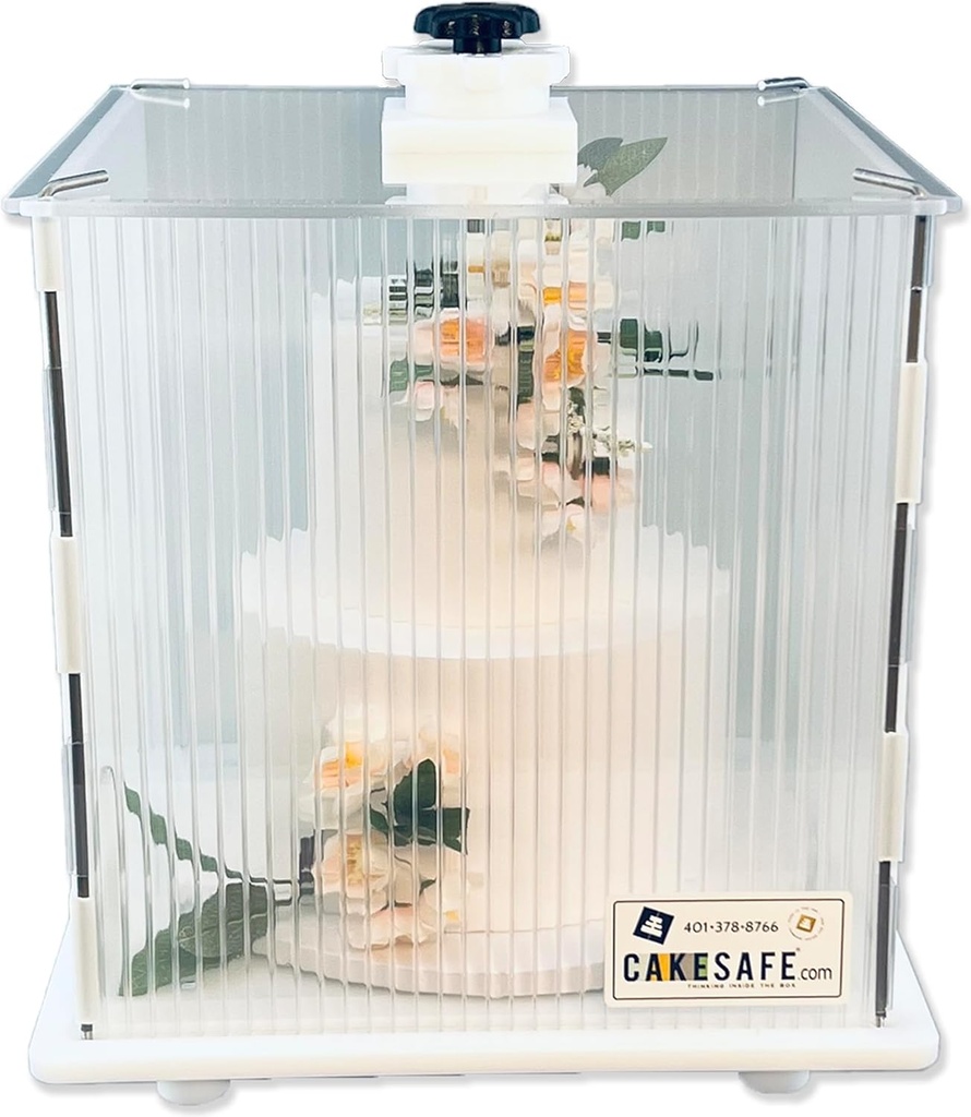 CAKESAFE Reusable Itsy Bitsy Cake Transporter, Clear Plastic Cake Carrier (12" W x 12" H)