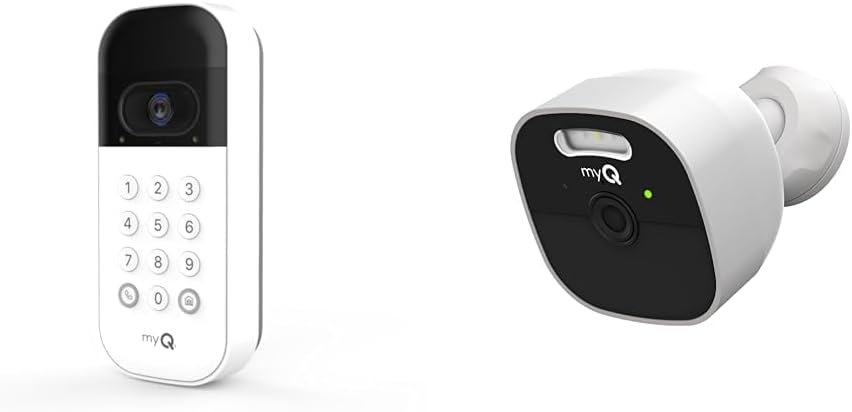 myQ Smart Garage Door Video Keypad + myQ Outdoor Battery Camera | 2K Camera