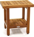 AquaTeak The Original 18" Spa Teak Shower Bench with Shelf