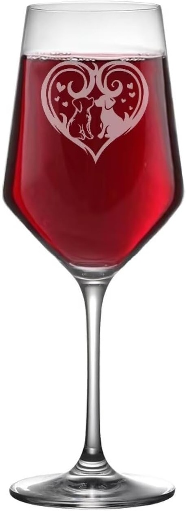 Love Dog Wine Glasses Stemmed Wine Glass 18 oz Crystal Wine Glasses for Red White Beer Wine Elegant Goblets for Valentine Party Wedding Juice Glasses Large Size Water Cups