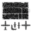 300 Pcs Barbed Connectors Drip Irrigation Fittings Kit, 1/4" Drip Irrigation Kit for Garden Flower Pot Greenhouse Lawn (Straight Barbs,Single Barbs,Tees,Elbows,End Plug,4-Way Coupling)