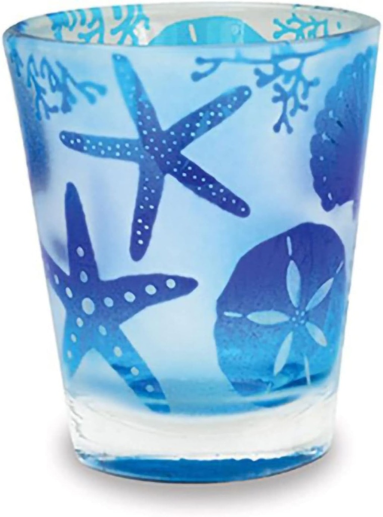 Cape Shore Frosted Shot Glass - Beach Batik Shells Ideal for Coffee Espresso, Tea, Parties, Housewarming