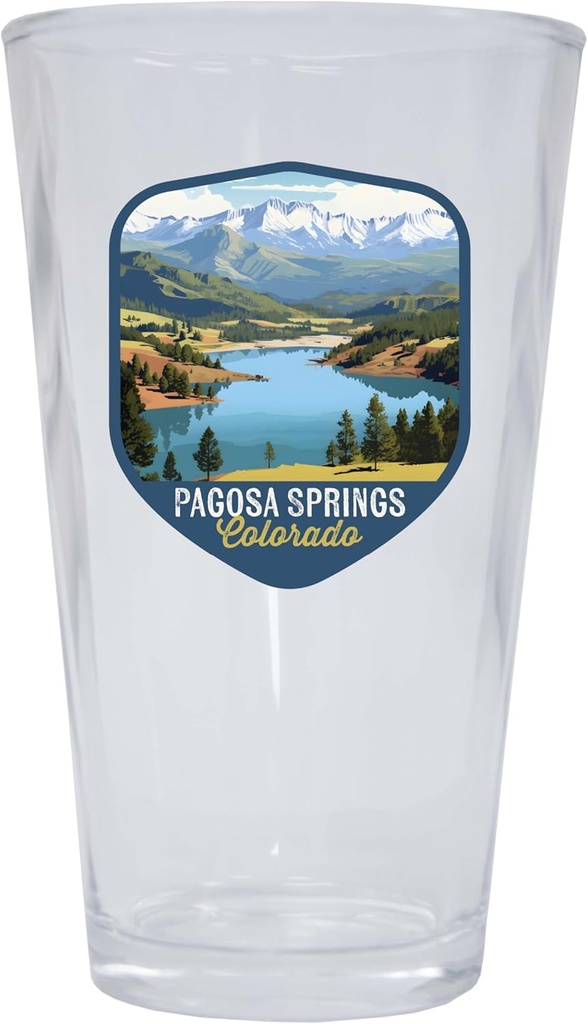 R and R Imports Pagosa Springs Colorado Design B Souvenir 16 oz Pint Glass Single