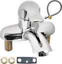 Bathroom Single Handle Faucet Low Arc Centerset Lavatory Vanity Sink Faucet with Supply Lines
