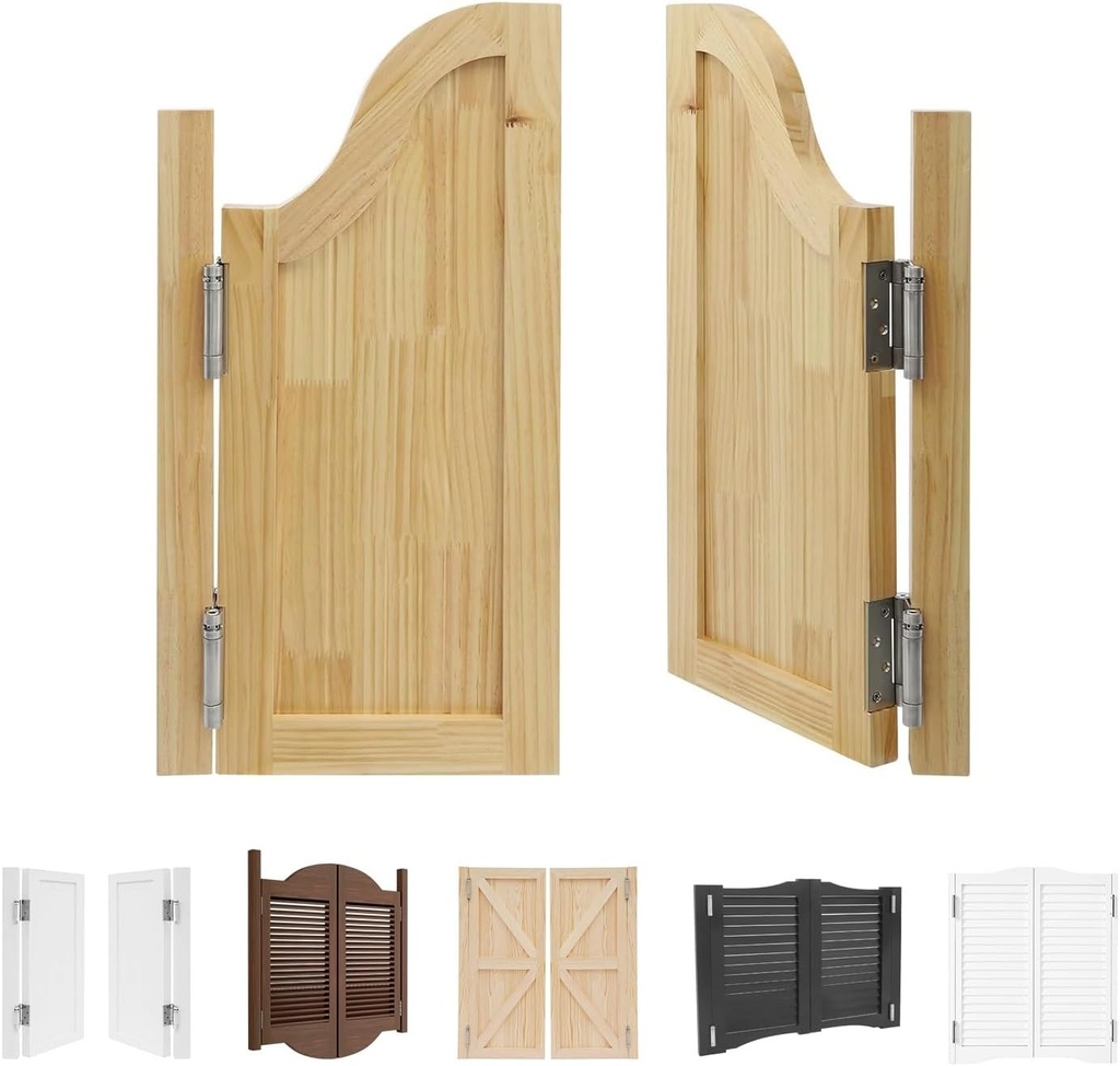 Swinging Doors Cafe Doors, Interior Solid Wood Swing Door, Custom Room Divider Two-Way Swing Half Doors for Kitchen Bar Hallway Porch Entrance