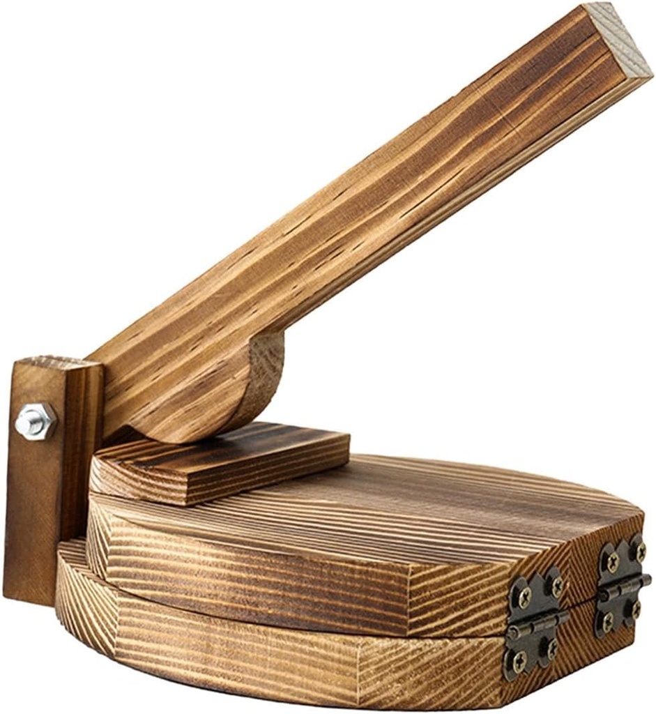 Wooden Tortilla Press Dumpling Maker, Multifunctional Corn Tortilla Presser Tool Mexican Tortillera Presser for Picnic, Round