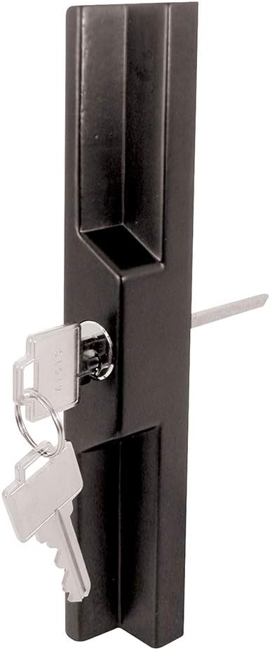Prime-Line C 1139 Sliding Door Outside Pull, with Key, Black Diecast (Single Pack)