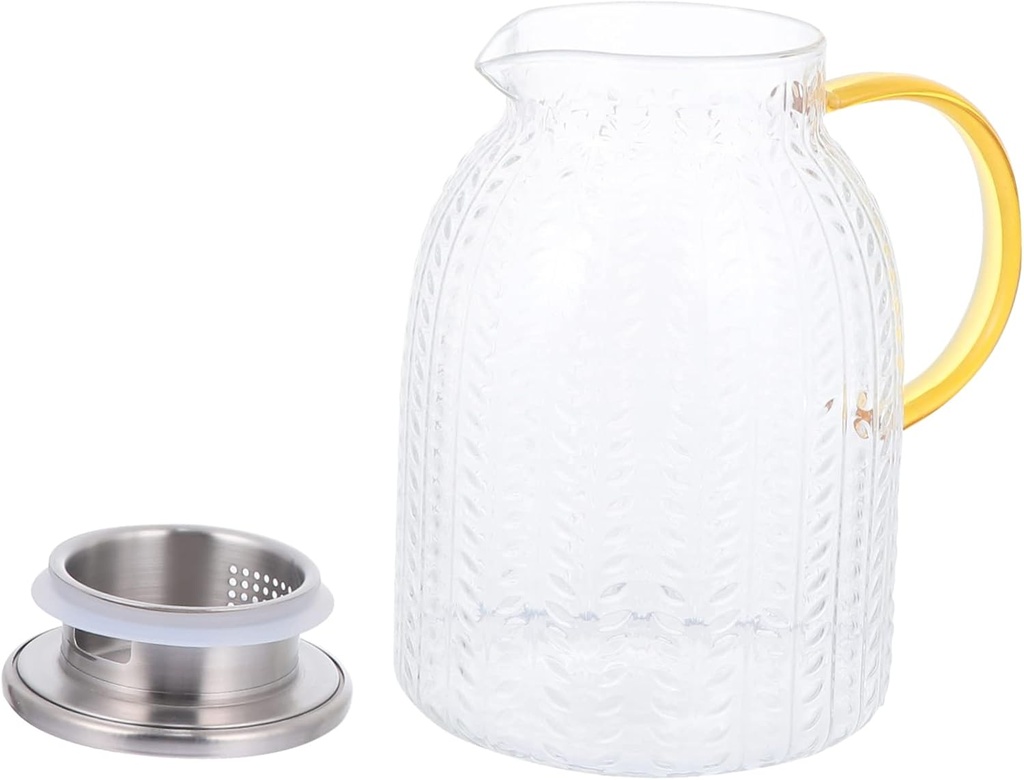 PRETYZOOM Glass Jug Simple Storage Kettle for Juice Iced Tea and Beverages Leakproof Design for Parties and Home Use