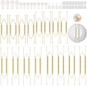 16 Pieces Plate Hangers for Wall - 6/8/10/12 Inch Invisible Plates Hanger, Stainless Steel Plate Holders with 16 Pieces Wall Hooks for Decorative Plates and Arts (Gold)