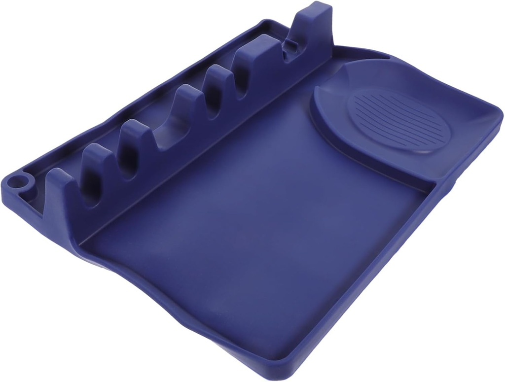 Silicone Utensil Rest with Large Kitchen Spoon and Fork Holder Rack for Countertop Storage Drip Pad for Ladles Spatulas Tongs and Chopsticks Easy Household Accessory
