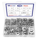 1100 Pcs Spring Lock Washers Assortment Kit, Metric Split Lock Washers, 304 Stainless Steel Lock Washers for Screws and Bolts (M2, M2.5, M3, M4, M5, M6, M8, M10, M12)