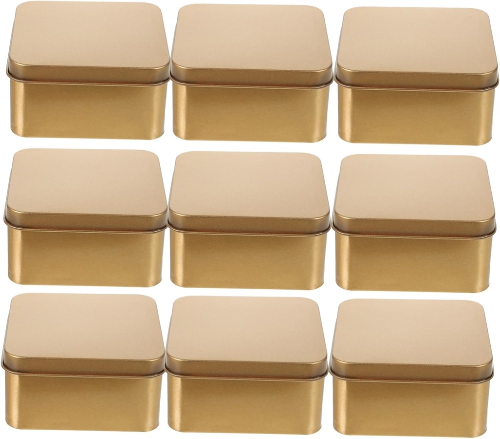 Alipis 10pcs Square Metal Canisters for Tea Cookies and Candy Storage Tinplate Boxes with Lids for Organizing Snacks and Treats for and Events