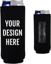 Custom Print Magnetic Slim Can Cooler - Choose Color and Quantity - Personalize with Your Design - Text, Logo, Photo