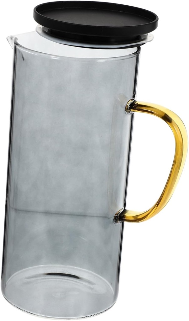 Garneck 1pc Creative Cold Water Kettle Glass Beverage Pitcher Lid High-temperature Resistant Elegant Design for Juices Iced Tea and Water for Home and Kitchen