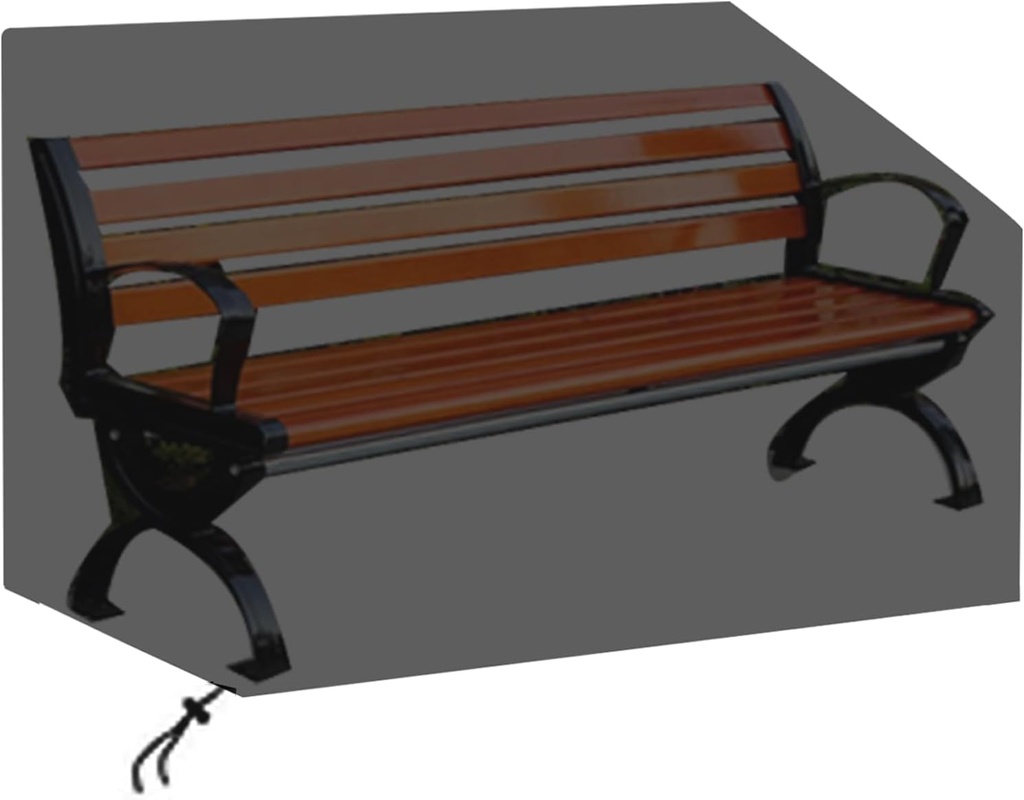 Outdoor Bench Cover, 2-Seater Patio Chair Cover Waterproof UV Resistant Rip Proof, Garden Furniture Sofa Cover, 57.9 Inch, Black