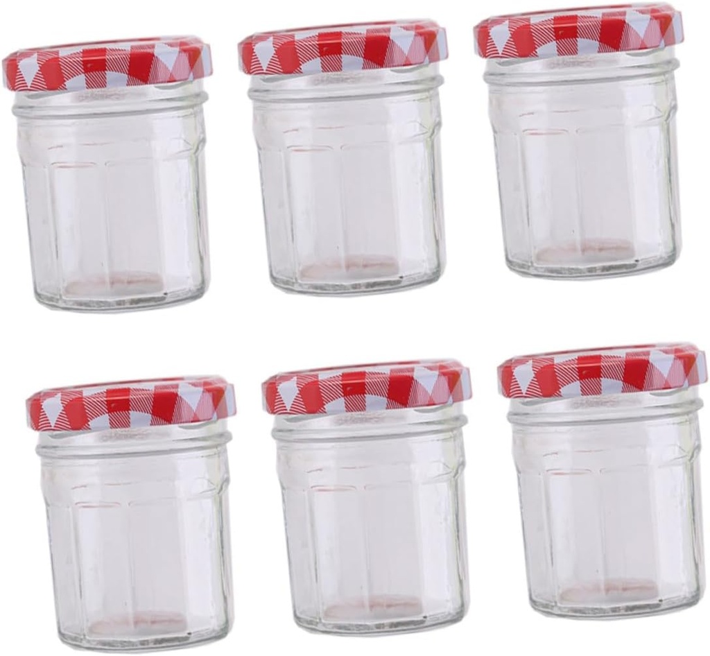 6pcs Honey Jars Glass Storage Containers for Kitchen Airtight Food Storage Jar Sealed Can Glass Honey Bottle