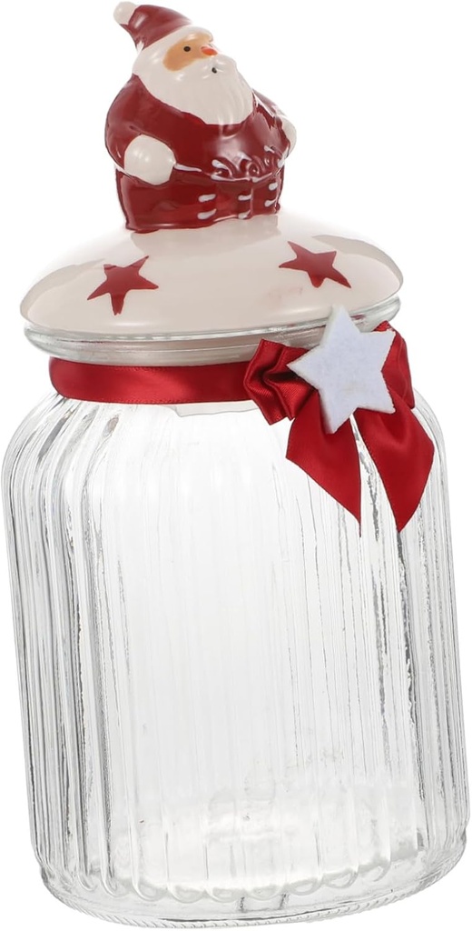 Zerodeko Santa Claus Kitchen Storage Jar Large Food Canister Airtight Tea Canister for Coffee Beans Candy Snacks Holiday Candy Jar