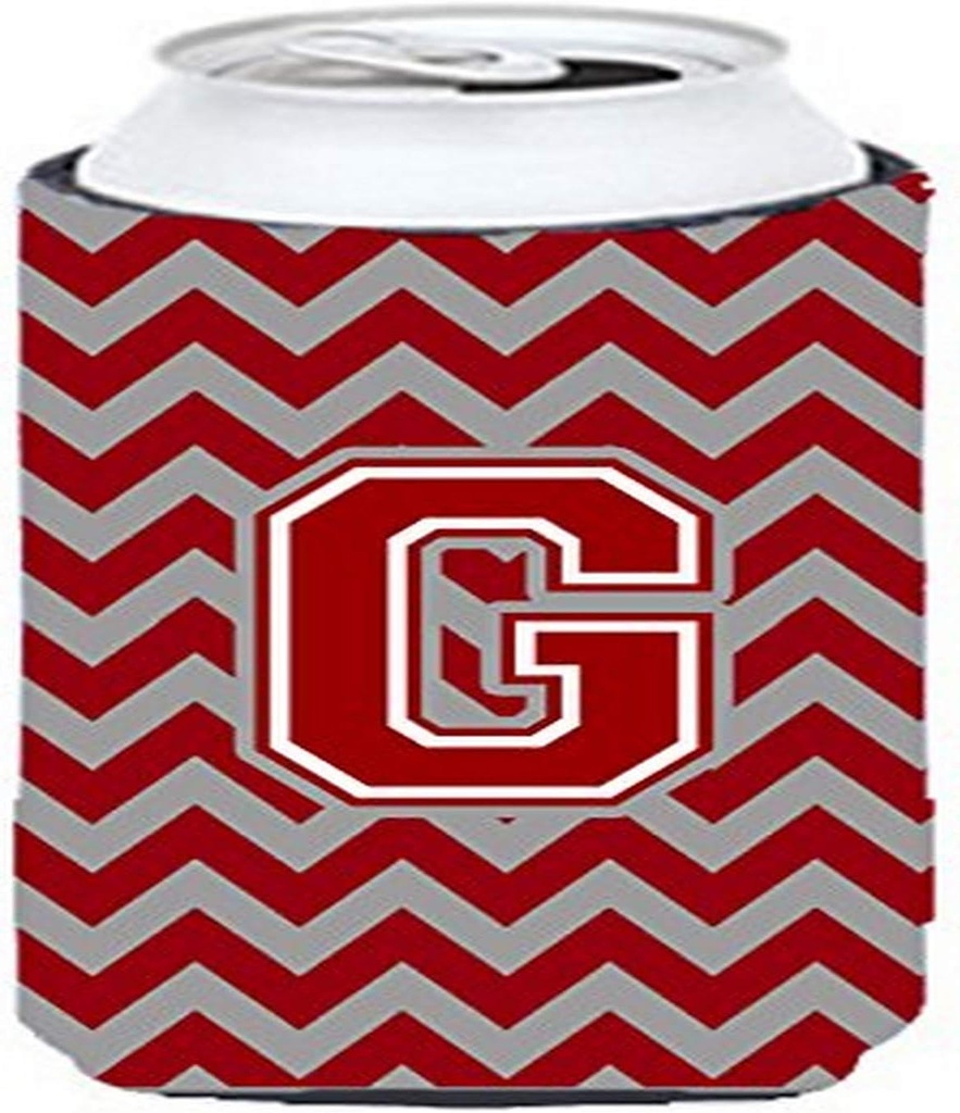 Caroline's Treasures CJ1049-GTBC Letter G Chevron Maroon and White Tall Boy Hugger Can Cooler Sleeve Hugger Machine Washable Drink Sleeve Hugger Collapsible Insulator Beverage Insulated Holder