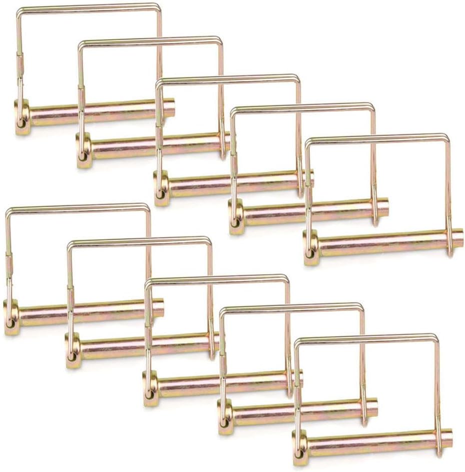 10 Pack 1/4 Inch Trailer Hitch Pin Tractor Tow Hitch Hardware Pin Quick Release ,PTO Locking Pin, Utility Drawbar Clip Heavy Duty Hitch Lock Pin for Towing Coupler