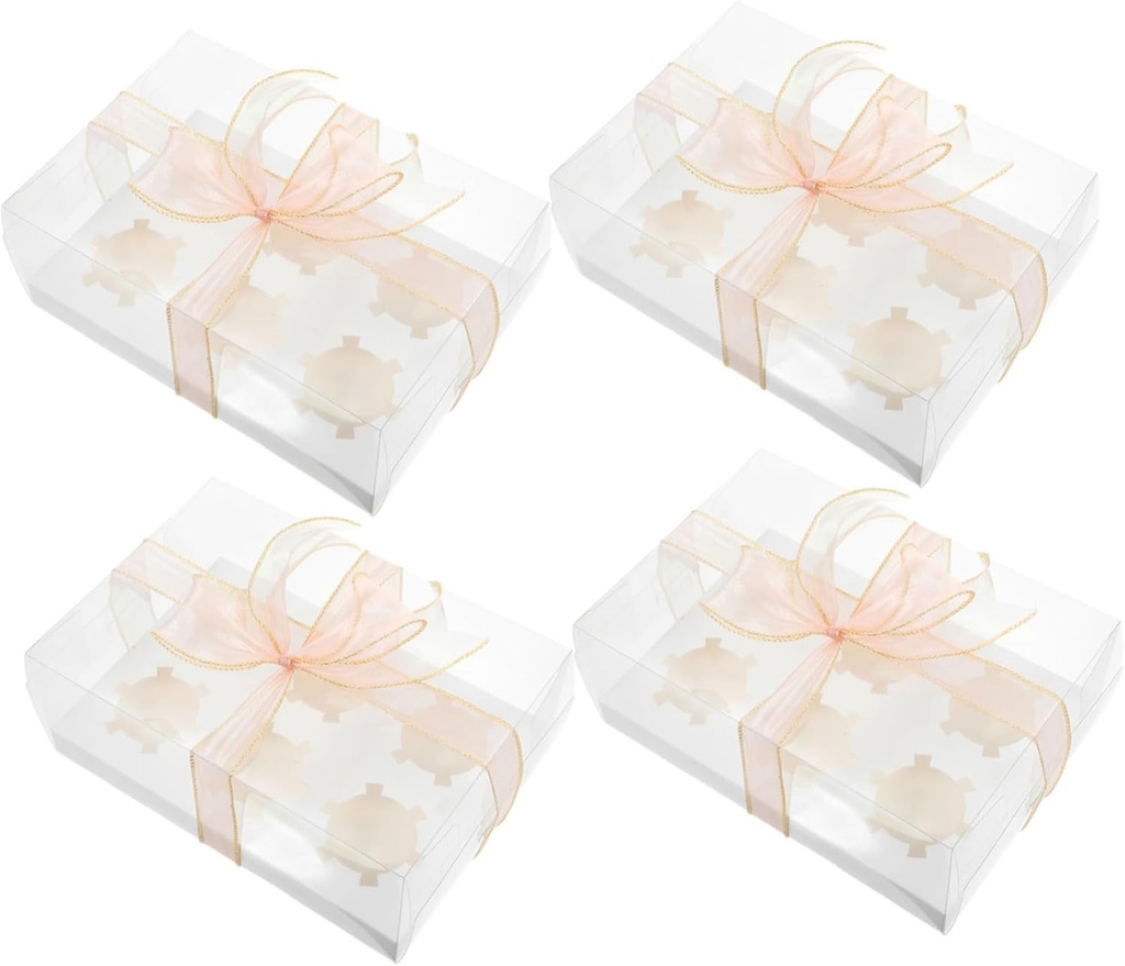 BESTYASH 4pcs Cupcake Boxes Muffin Containers Cake Carriers Jumbo Cupcake Boxes Biscuit Party Accessory