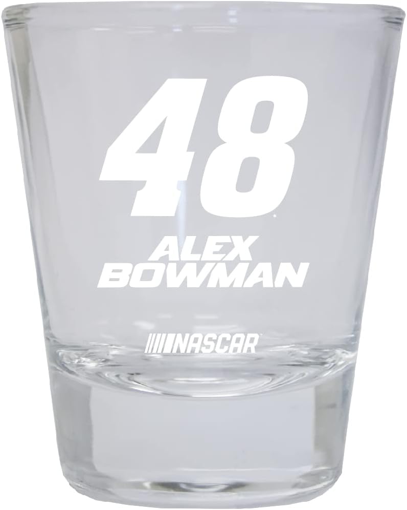 R and R Imports Alex Bowman #48 Nascar Etched Round Shot Glass New for 2022